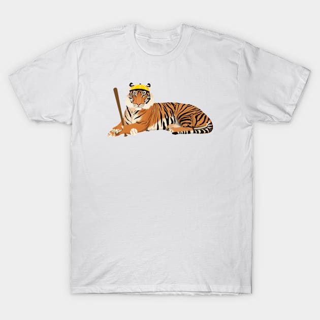 Baseball Tiger Yellow T-Shirt by College Mascot Designs